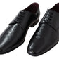 Elegant Black Leather Derby Dress Shoes