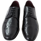 Elegant Black Leather Derby Dress Shoes
