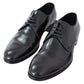 Elegant Black Leather Derby Dress Shoes