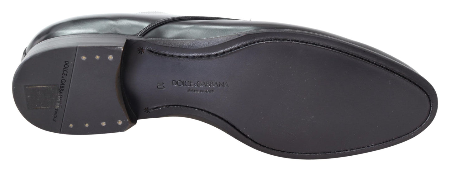 Elegant Black Leather Derby Dress Shoes
