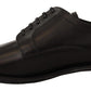 Elegant Black Leather Formal Derby Shoes