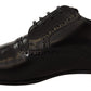 Elegant Black Leather Derby Oxford Shoes