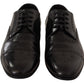 Elegant Black Leather Derby Oxford Shoes