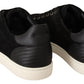 Elegant Black Leather & Suede Sneakers