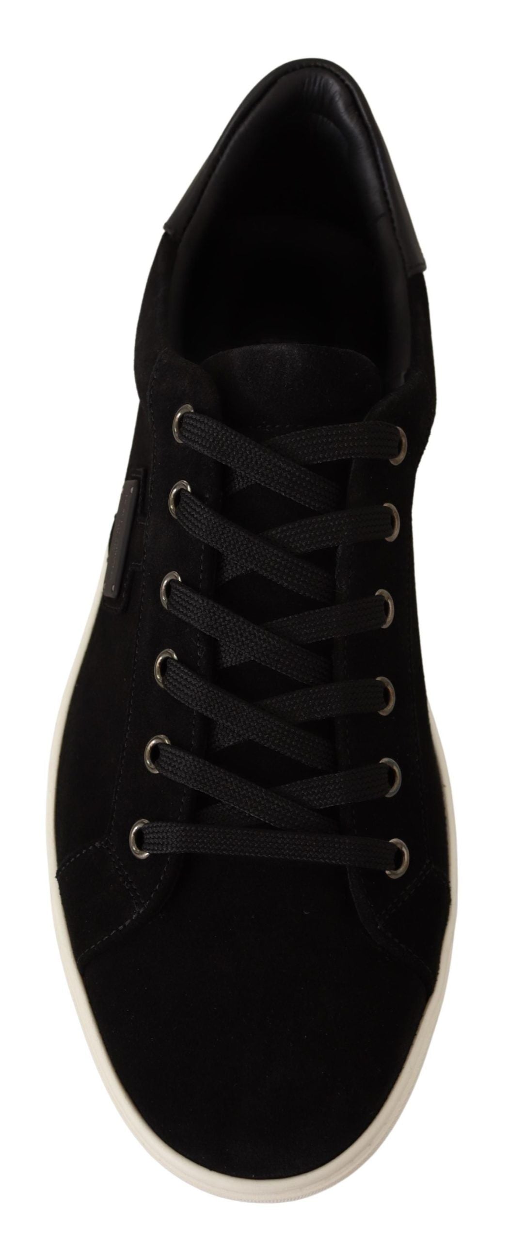 Elegant Black Leather & Suede Sneakers