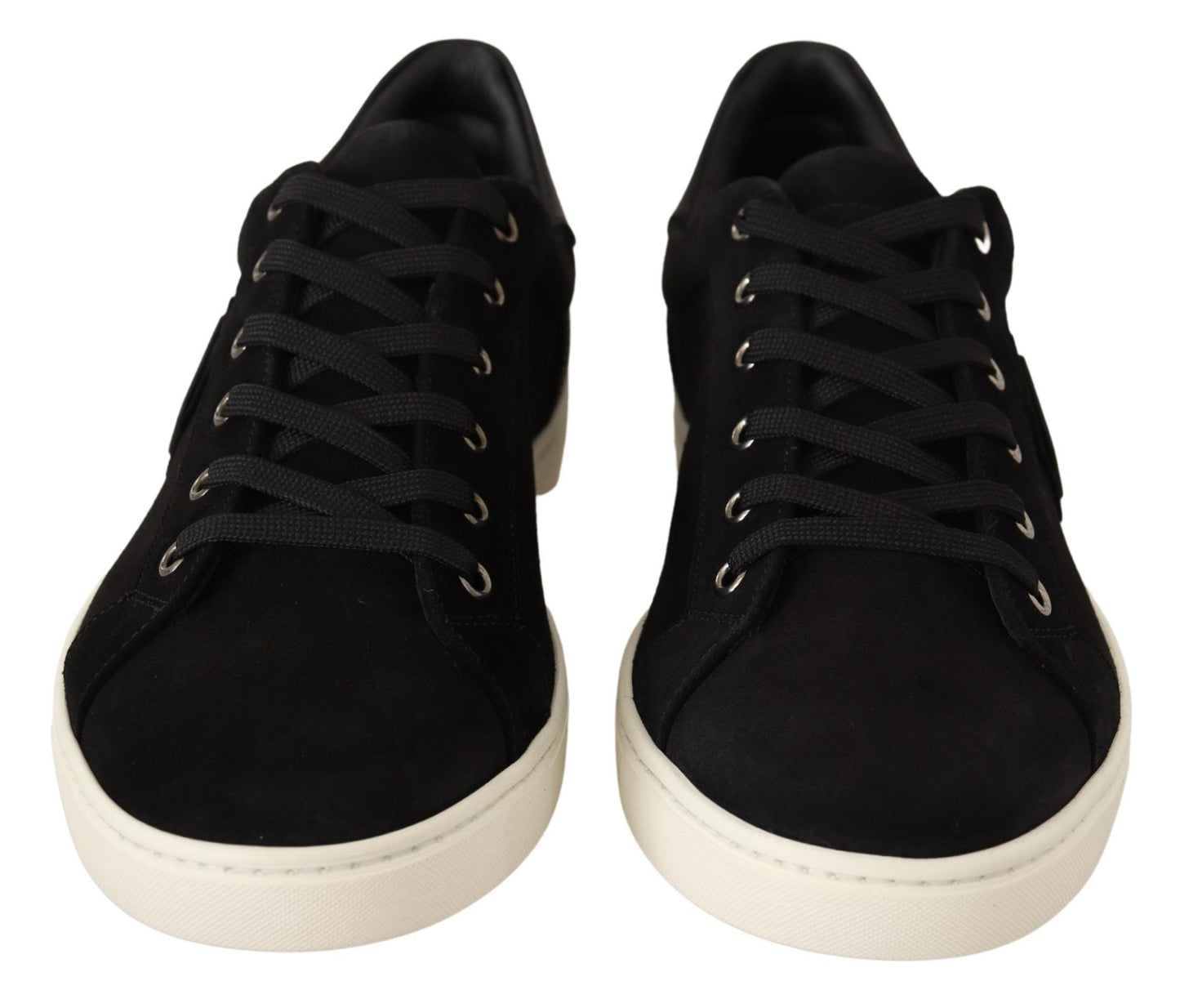 Elegant Black Leather & Suede Sneakers