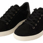 Elegant Black Leather & Suede Sneakers