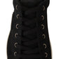 Elegant Black Leather Casual Sneakers