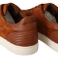 Elegant Light Brown Leather Sneakers