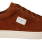 Elegant Light Brown Leather Sneakers
