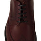 Elegant Bordeaux Leather Derby Shoes
