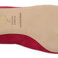 Embellished Crystal Suede Flats in Pink