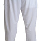 Elegant White Jogging Pants with Logo Patch