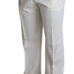 Elegant White Wool Dress Trousers for Men