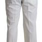 Elegant White Wool Dress Trousers for Men