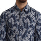 Elegant Gold Floral Cotton Casual Shirt