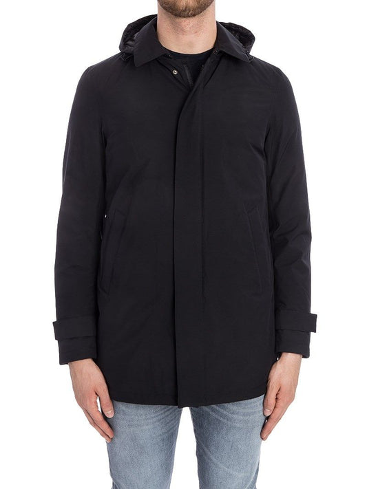 Black Polyester Men Jacket