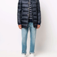Elegant Navy Quilted Down Coat