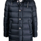 Elegant Navy Quilted Down Coat