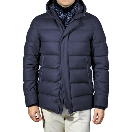 Blue Wool Men Jacket