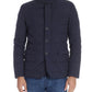 Blue Polyester Men Jacket