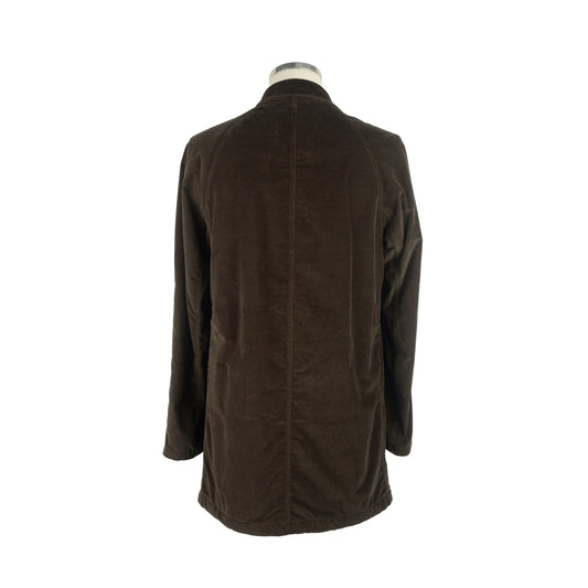 Brown Cotton Men Jacket