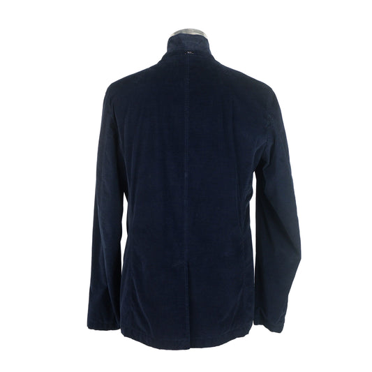 Blue Cotton Men Jacket