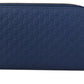 Chic Zip-Around Leather Wallet in Blue