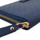 Chic Zip-Around Leather Wallet in Blue
