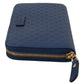 Chic Zip-Around Leather Wallet in Blue