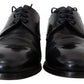 Elegant Black Leather Derby Formal Shoes