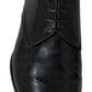 Elegant Black Leather Derby Formal Shoes