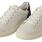 Quilted Leather Sneakers in White & Gray