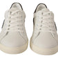 Quilted Leather Sneakers in White & Gray