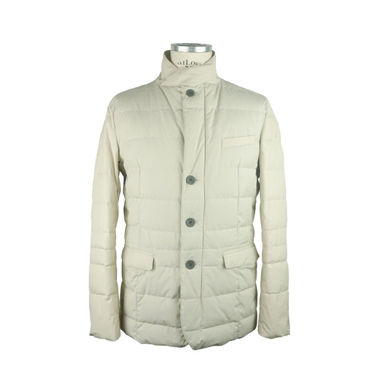 White Polyester Men Jacket