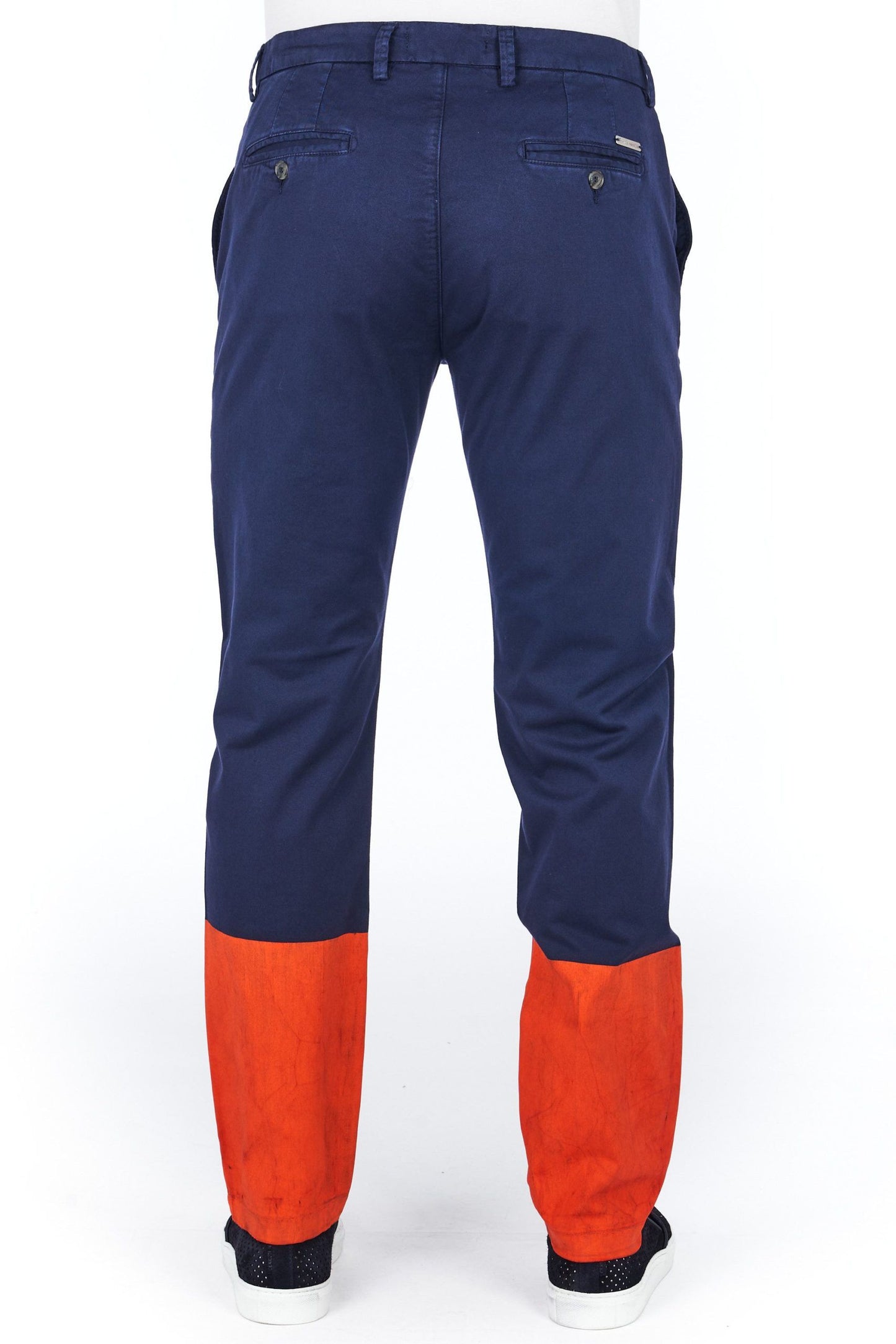 Blue Cotton Men Trouser