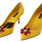 Crystal-Embellished Patent Leather Pumps