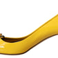 Crystal-Embellished Patent Leather Pumps
