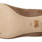 Elegant Beige Leather Pumps with Gold Details