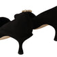 Elegant Black Suede Jewel Pumps