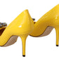 Sunshine Yellow Crystal Embellished Pumps