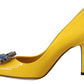 Sunshine Yellow Crystal Embellished Pumps