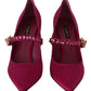 Elegant Pink Satin Crystal Stilettos