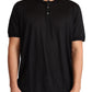 Sumptuous Silk Henley T-Shirt in Black