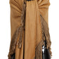 Elegant Gold Square Scarf with Fringes