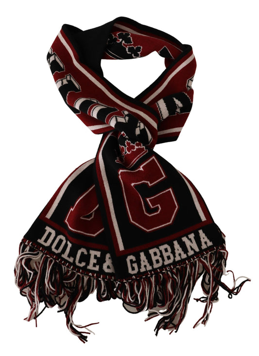 Elegant Multicolor Cashmere Scarf with Royal Accents