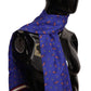 Elegant Purple Silk Scarf with Cocktail Print