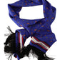 Elegant Purple Silk Scarf with Cocktail Print