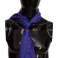 Elegant Purple Silk Scarf with Cocktail Print