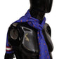 Elegant Purple Silk Scarf with Cocktail Print
